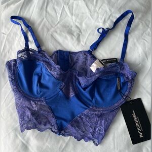 PrettyLittleThing Royal Blue Lace Bralette NEW NWT
